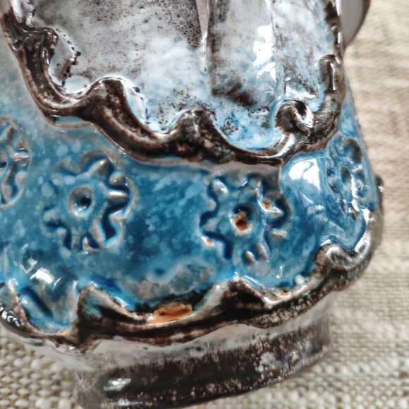 Italian Majolica Basket Made in Italy Vintage Ceramic Bowl Vase 7" - Picture 12 of 12